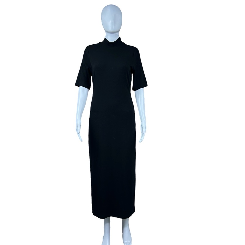 Marine Layer Lexi Rib Mock Neck Midi Dress Size LARGE Preppy QuietLuxury - Picture 3 of 16